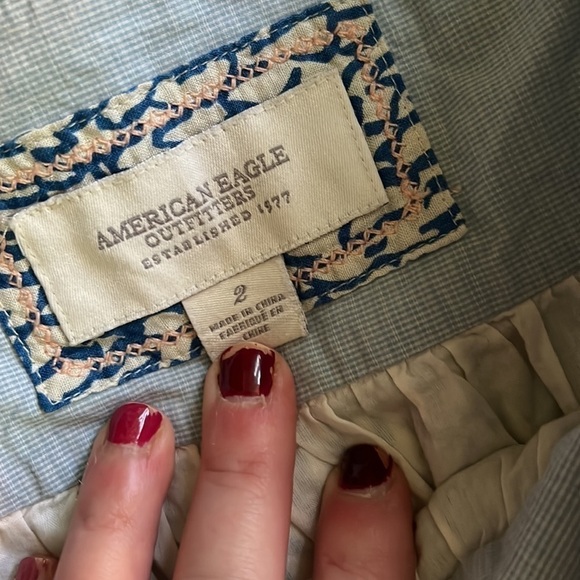 AMERICAN EAGLE OUTFITTERS Blue/ cream lined skirt, Size 2, GUC. - Picture 3 of 4